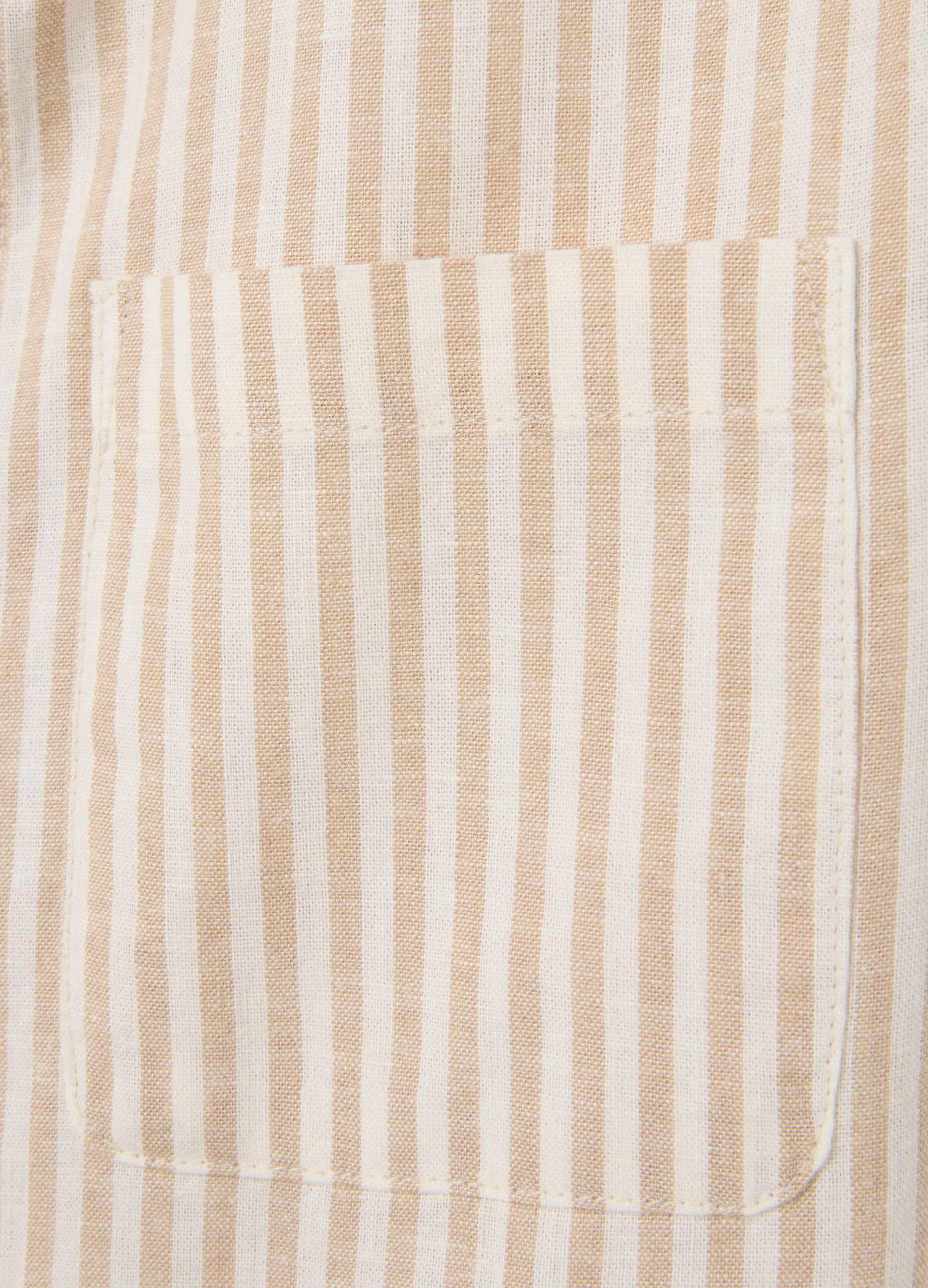 Multicoloured regular fit cotton blend child's shirt with chest pocket