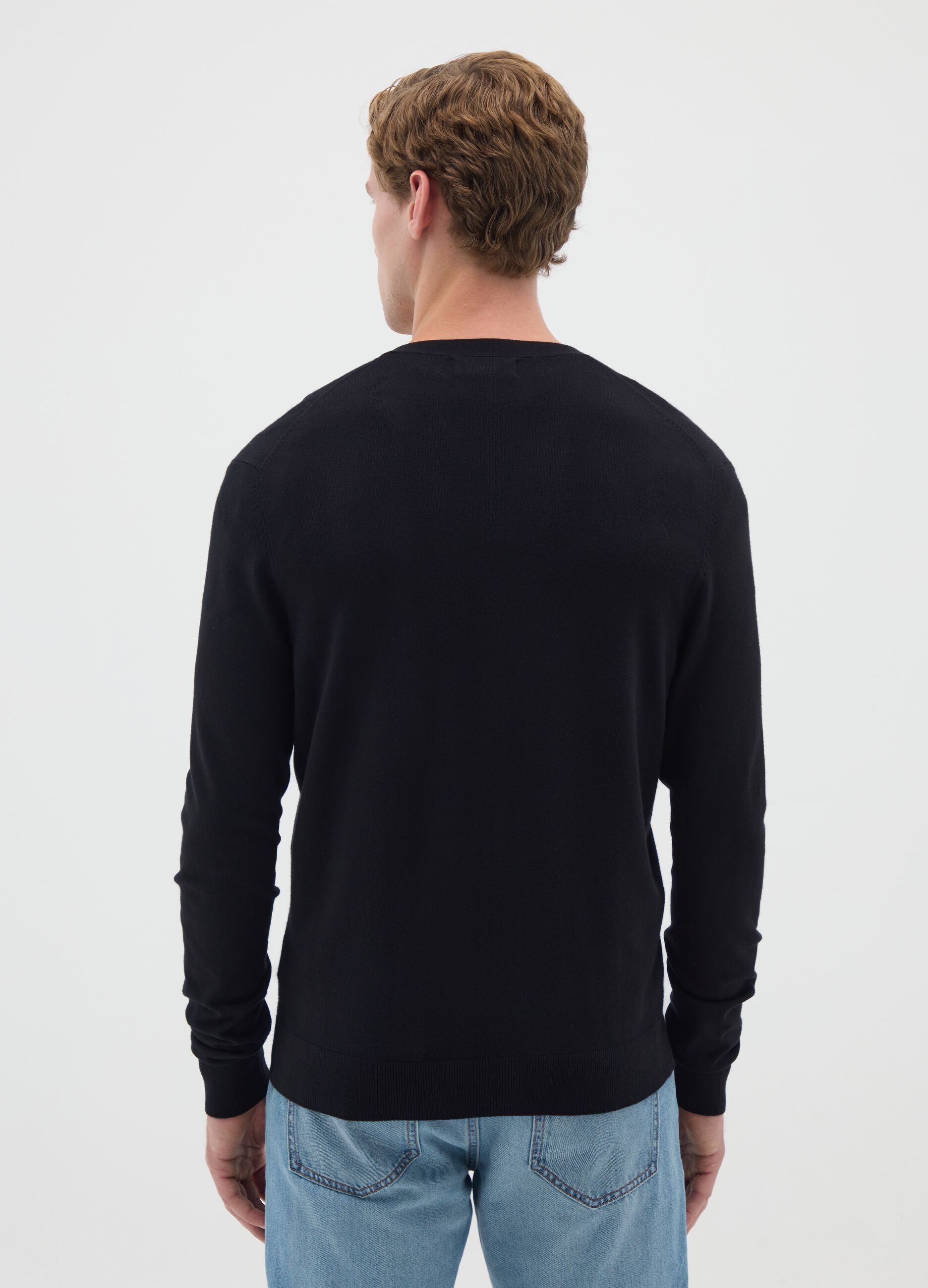 Black Viscose Blend Cardigan