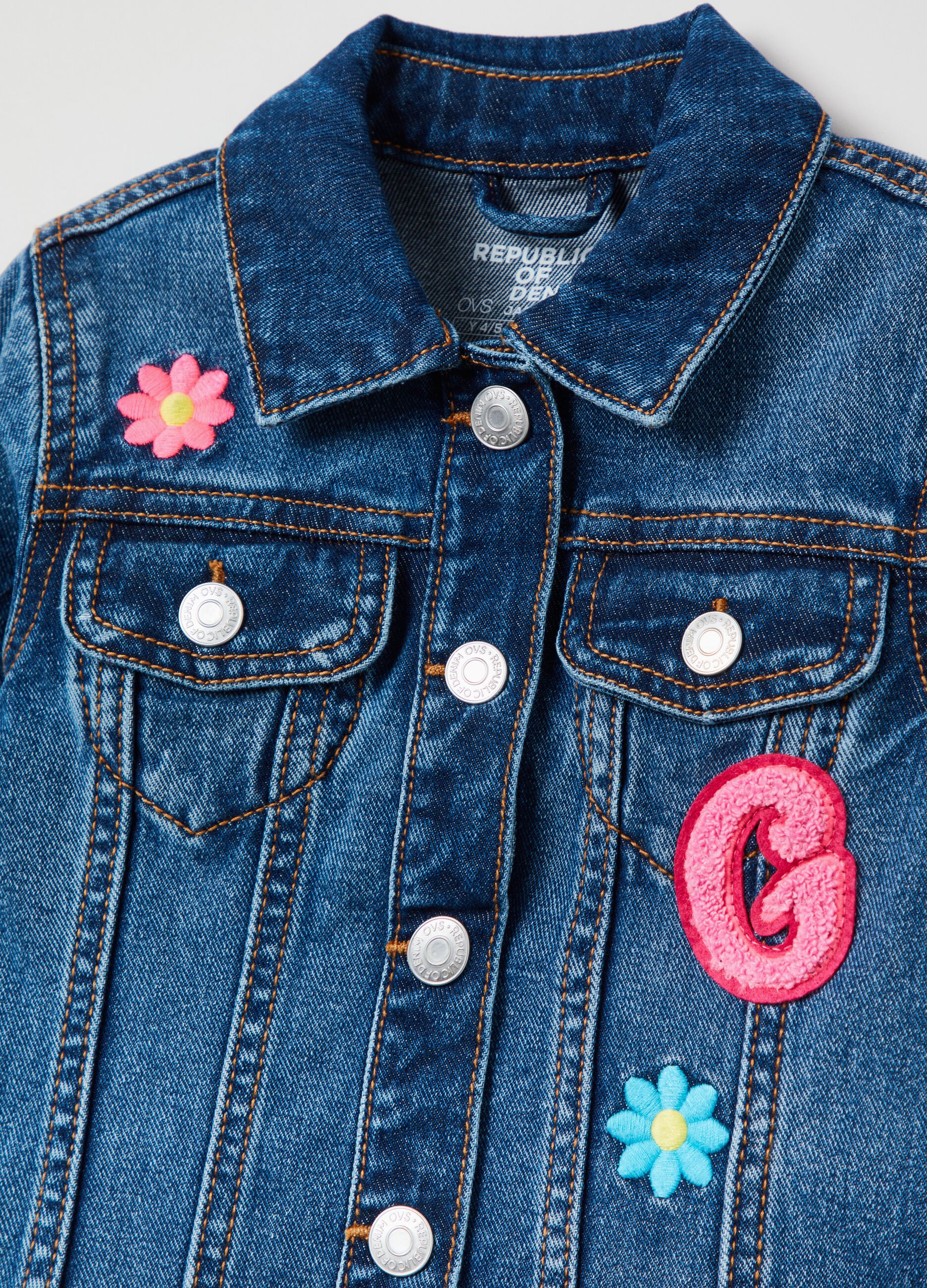 Denim jacket with patch