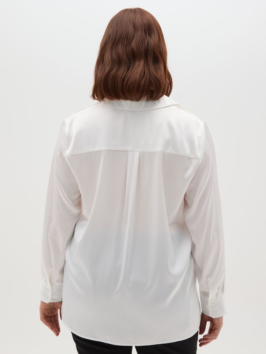 Camicia in satin bianca regular fit_2