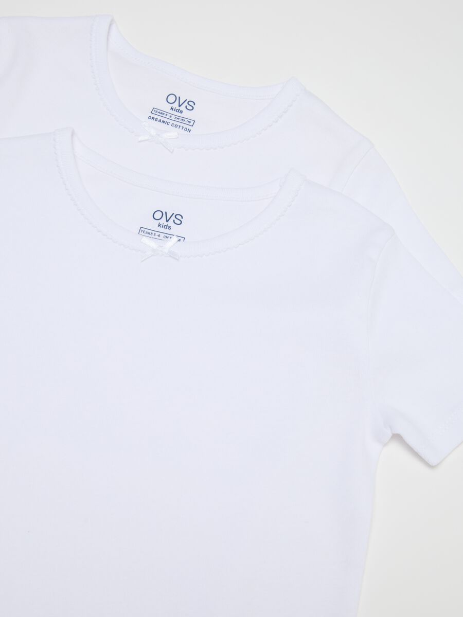 Bipack t-shirt bianche da bambina in puro cotone regular fit_3