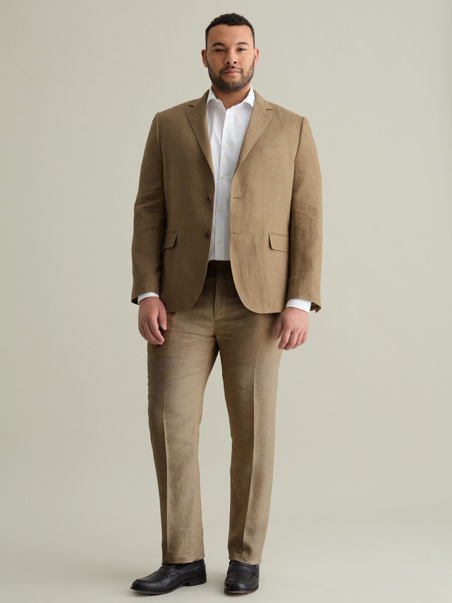 Plus Size oversized blazer in linen_1