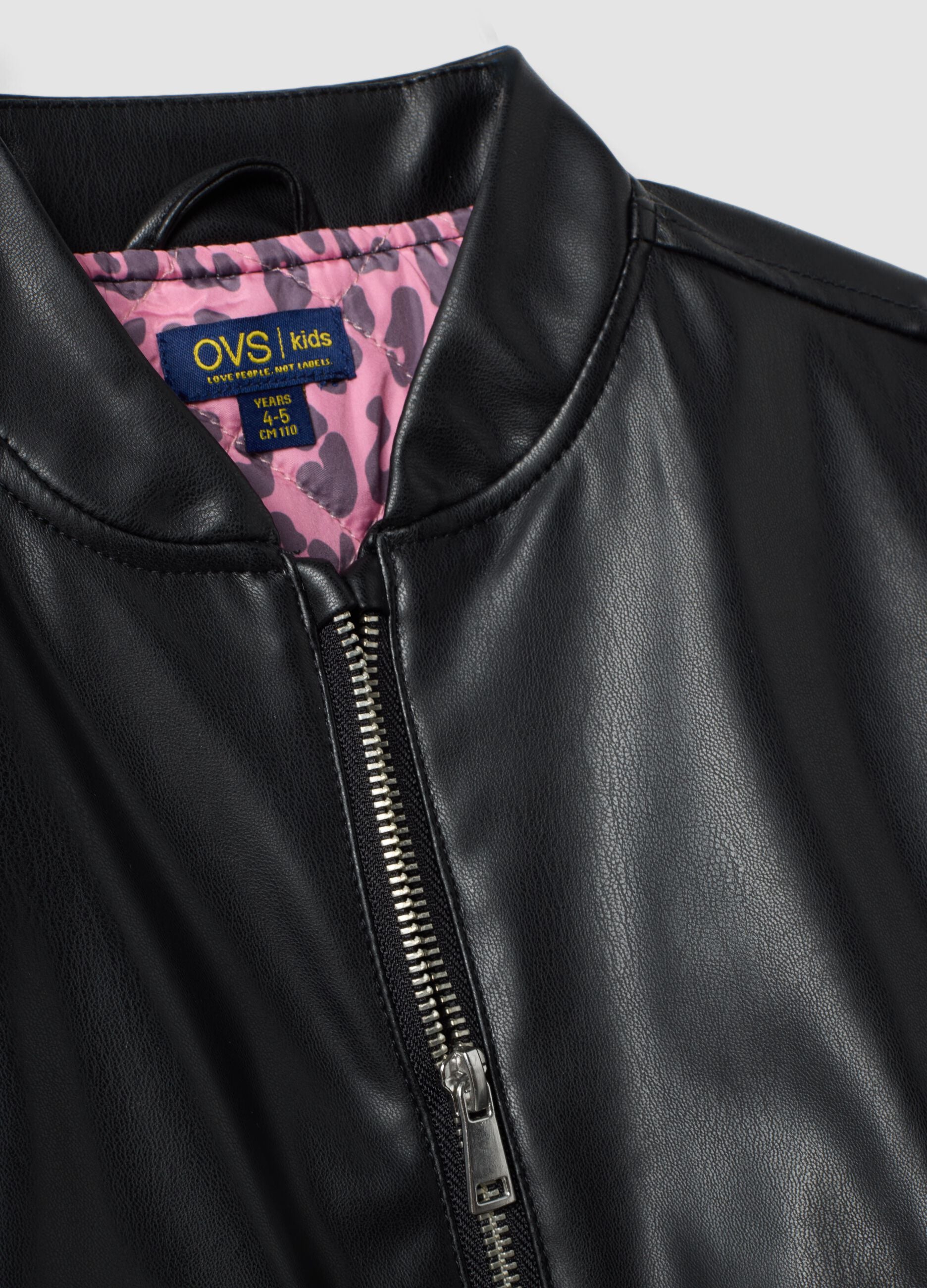 Giubbotto nero con zip regular fit per bambina