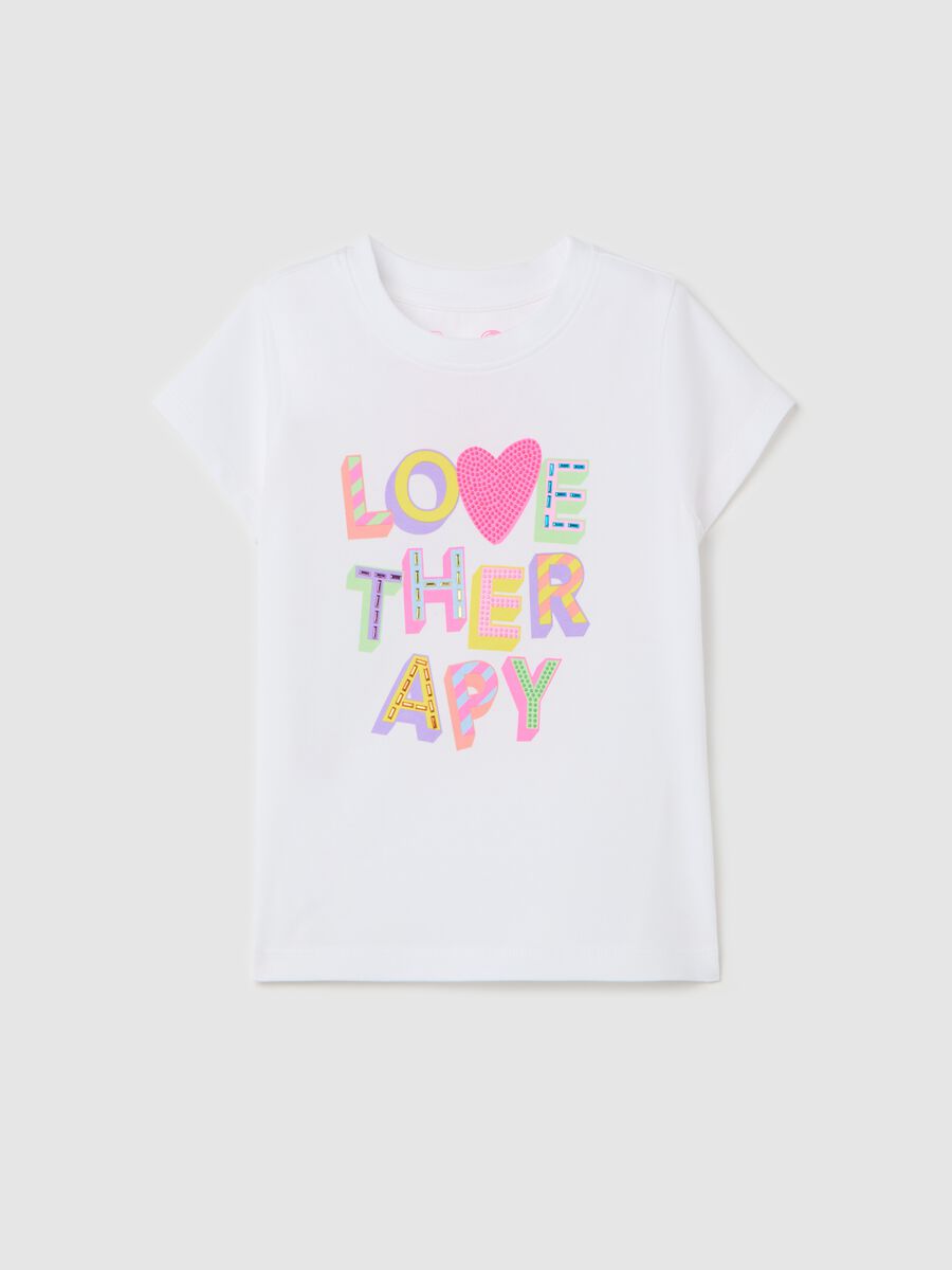 T-shirt with Love Therapy applications and print_0