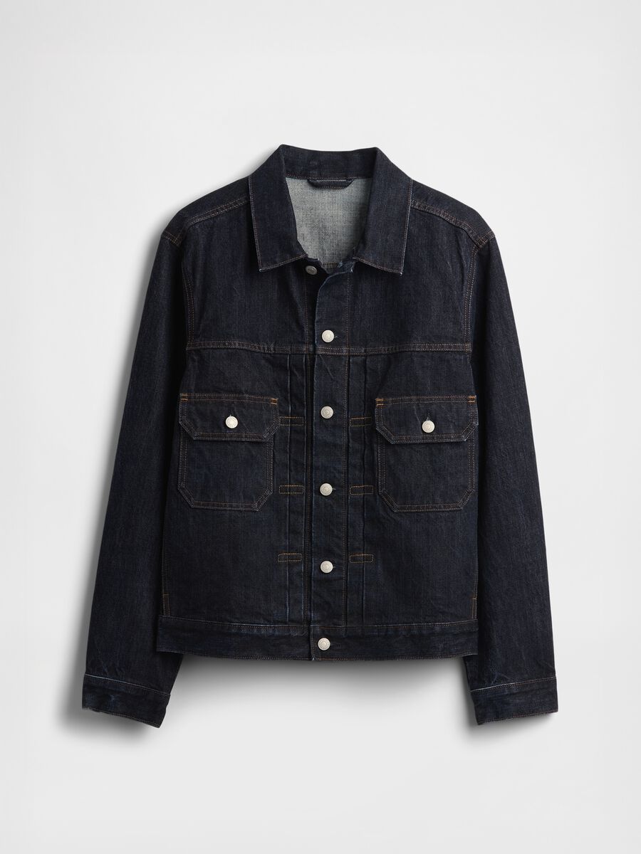 Giacca denim blu in cotone_3