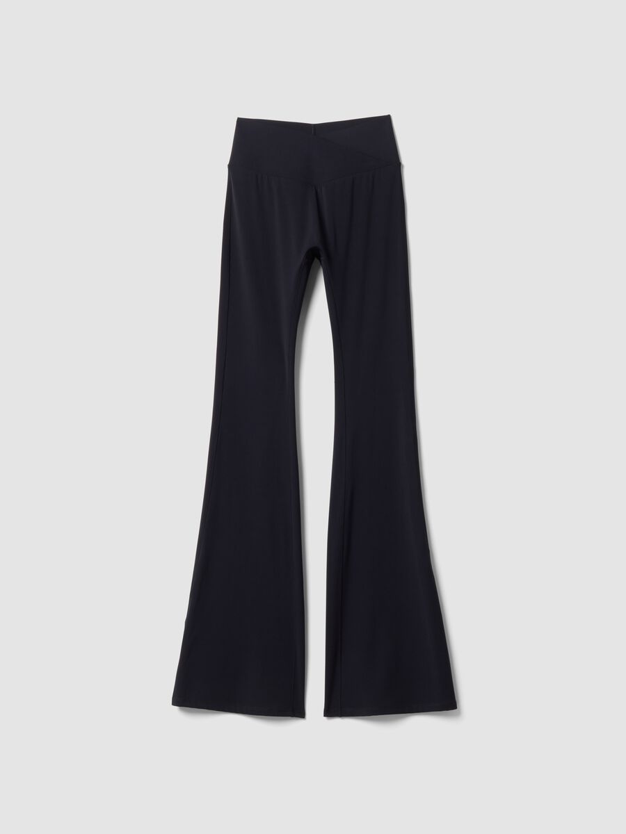 Leggings flare neri in tessuto elasticizzato ALTAVIA STUDIO_5