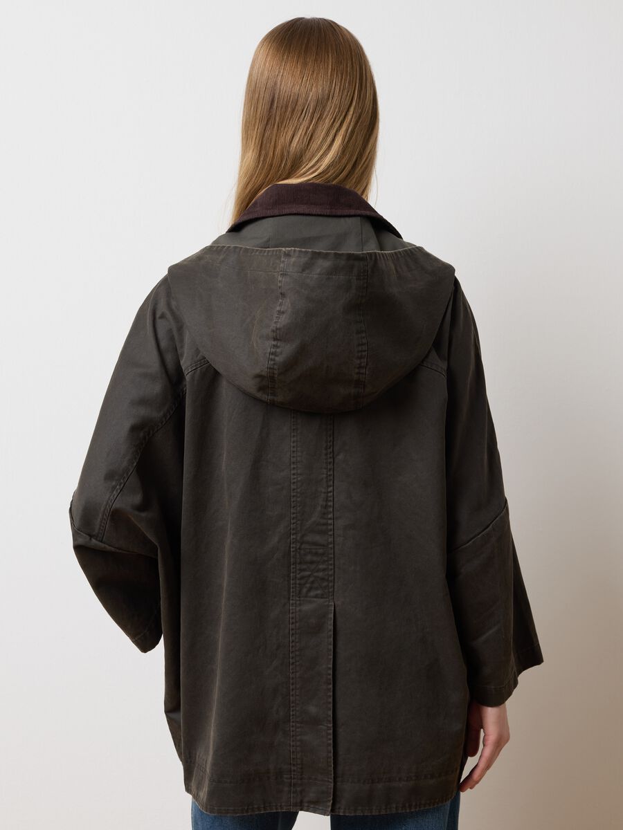 Over fit brown cotton blend jacket_2