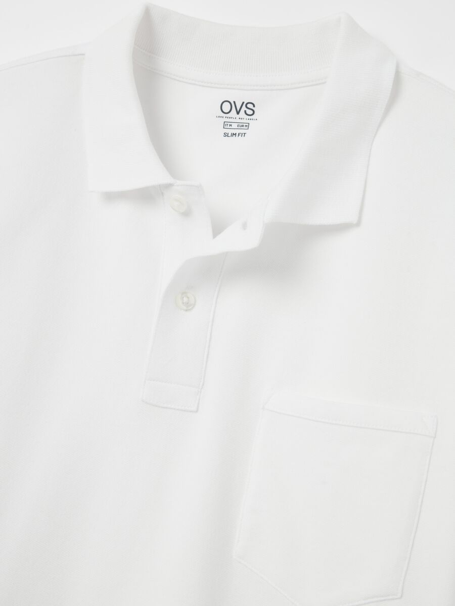Stretch cotton polo shirt with pocket_5