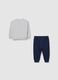 Grey and blue cotton blend kids jogging set featuring Cars_1