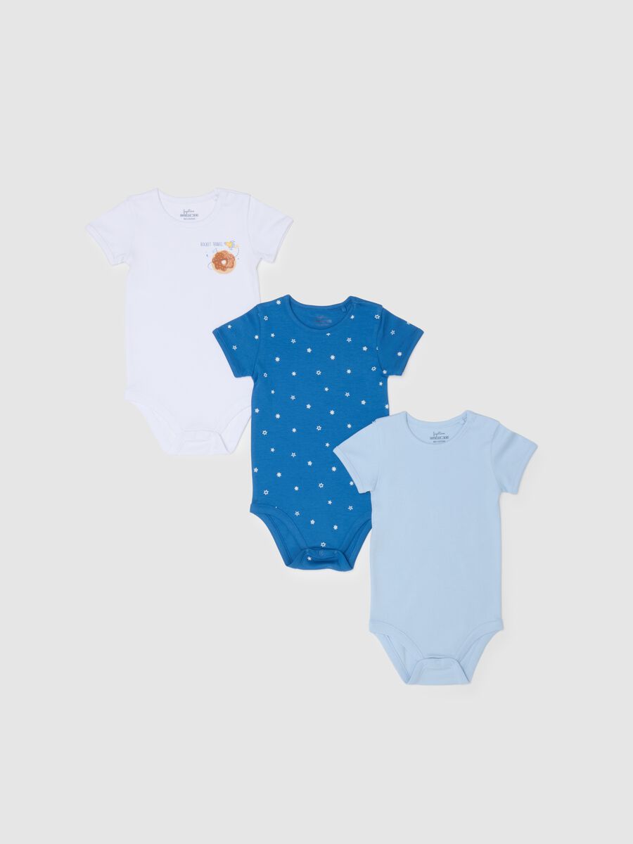 Children's Multicolour Pure Cotton Bodysuit Tripack_0