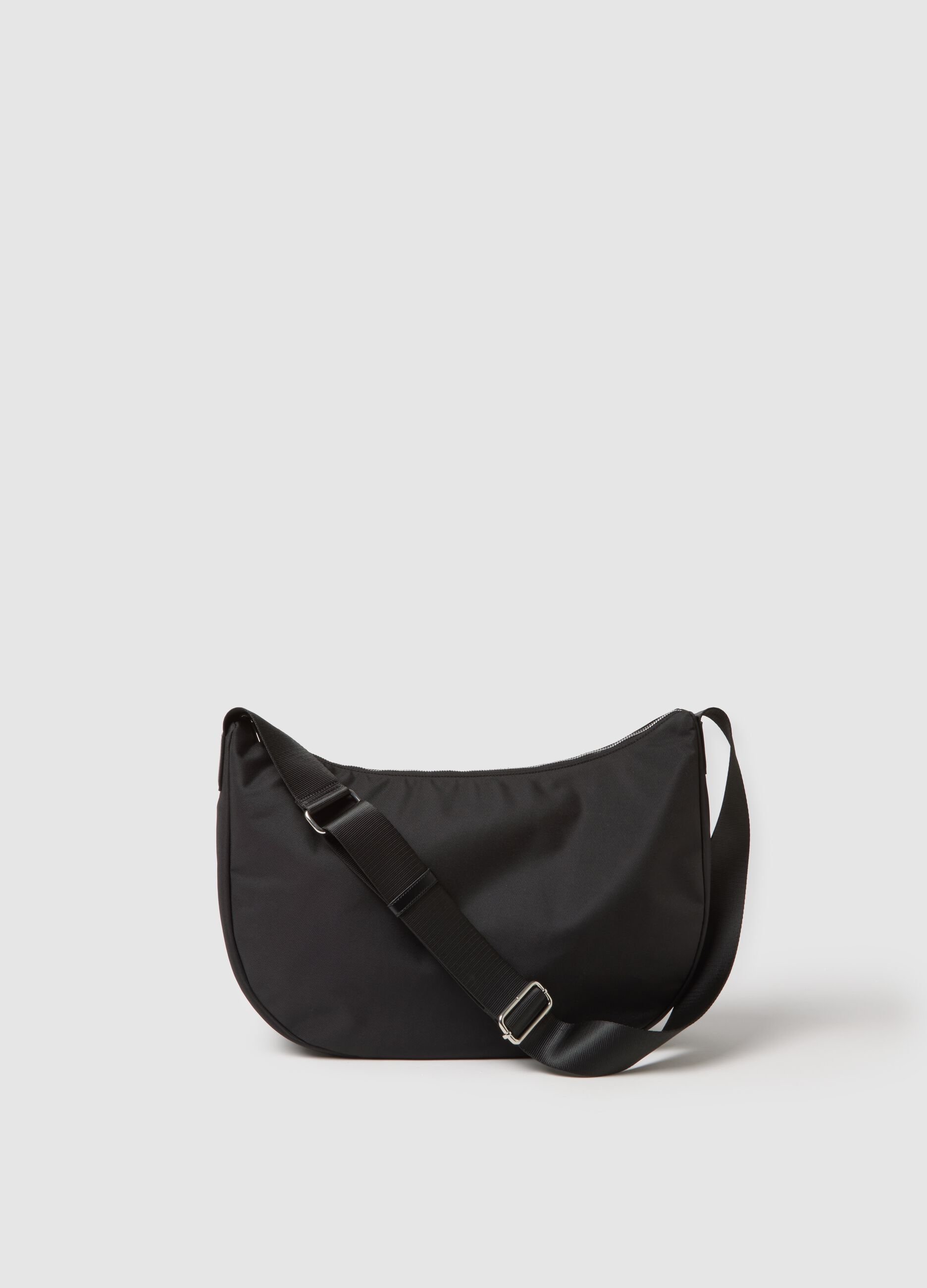 Black crossbody bag with adjustable strap