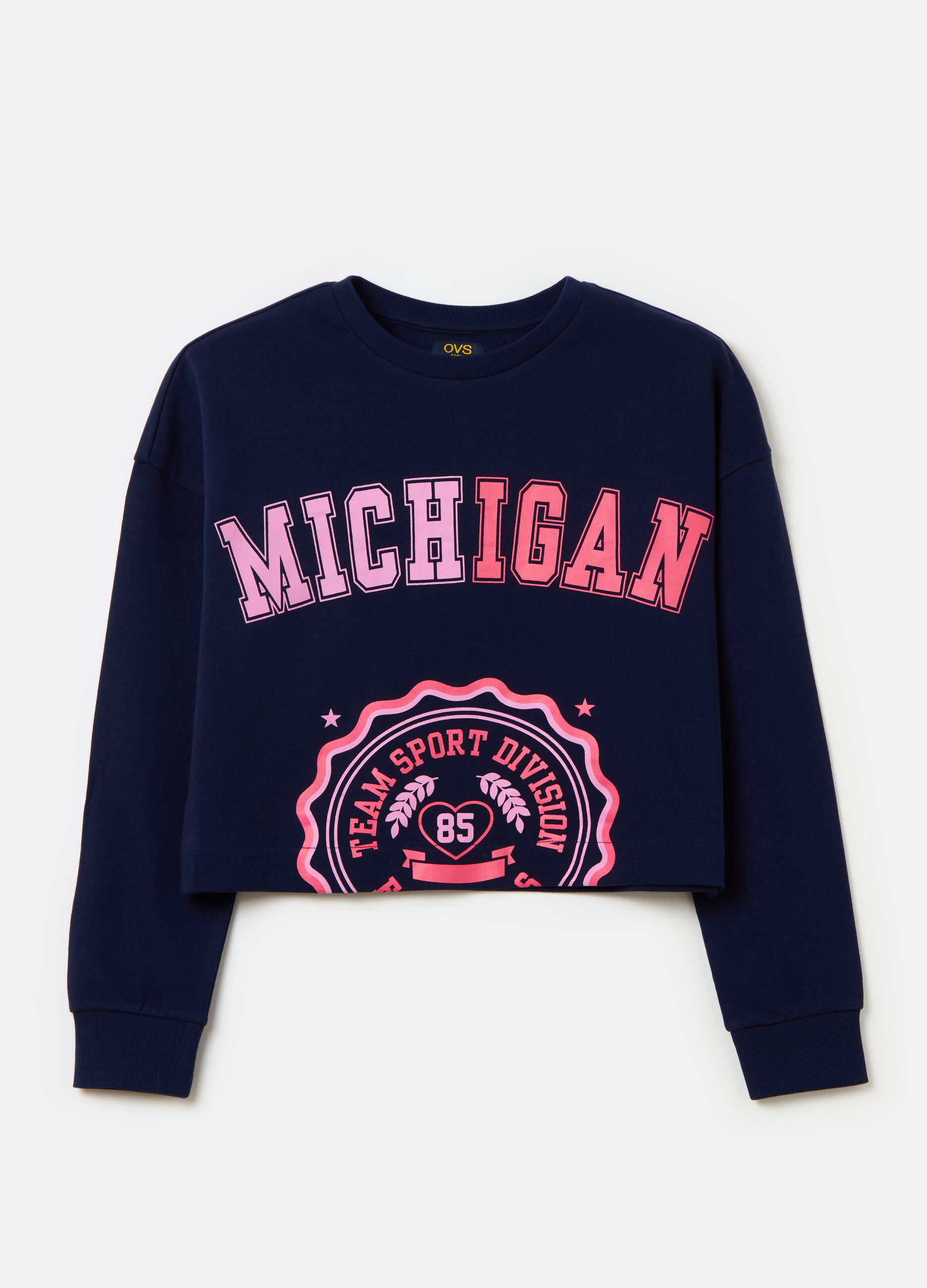 Cropped sweatshirt with print