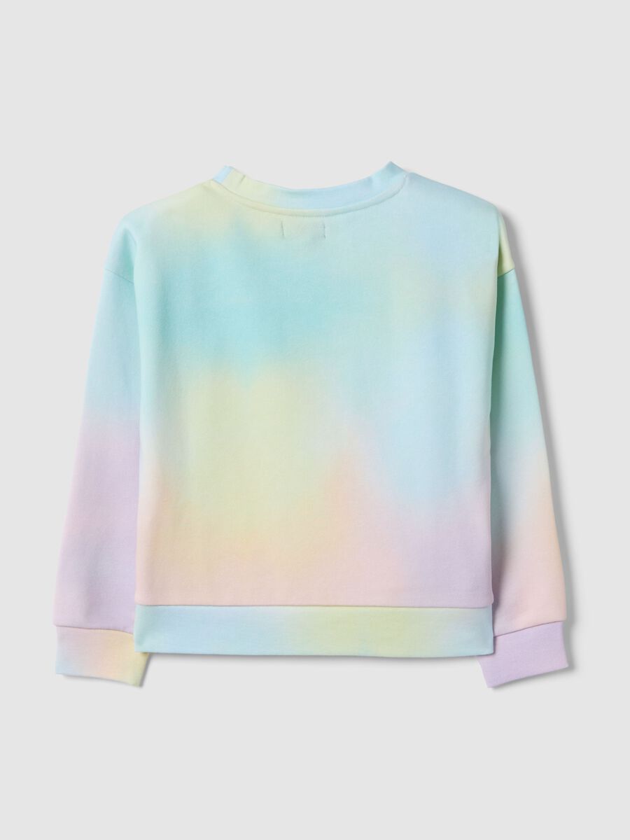 Regular fit multicolour cotton blend sweatshirt for girls with slogan_1