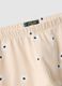 Leggings skinny in cotone elasticizzato beige da bambina con fiori_3