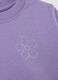 Girls' pure cotton purple sweatshirt with regular fit and rhinestones_3