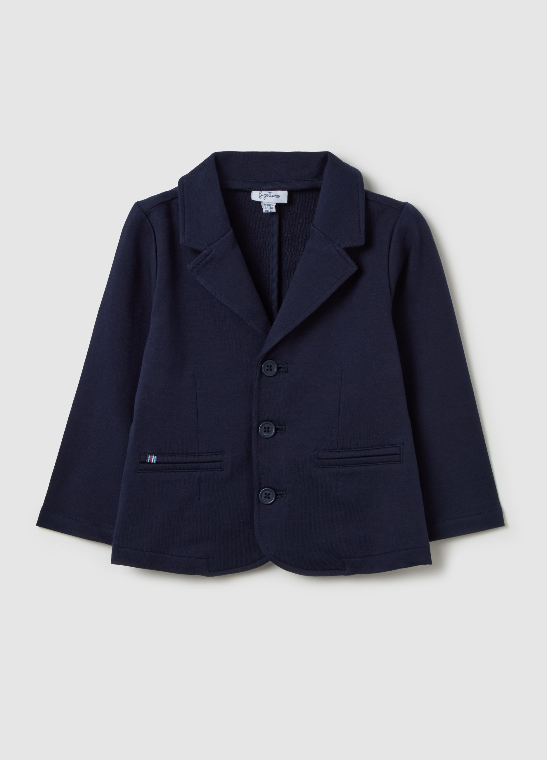 Blazer monopetto in French Terry