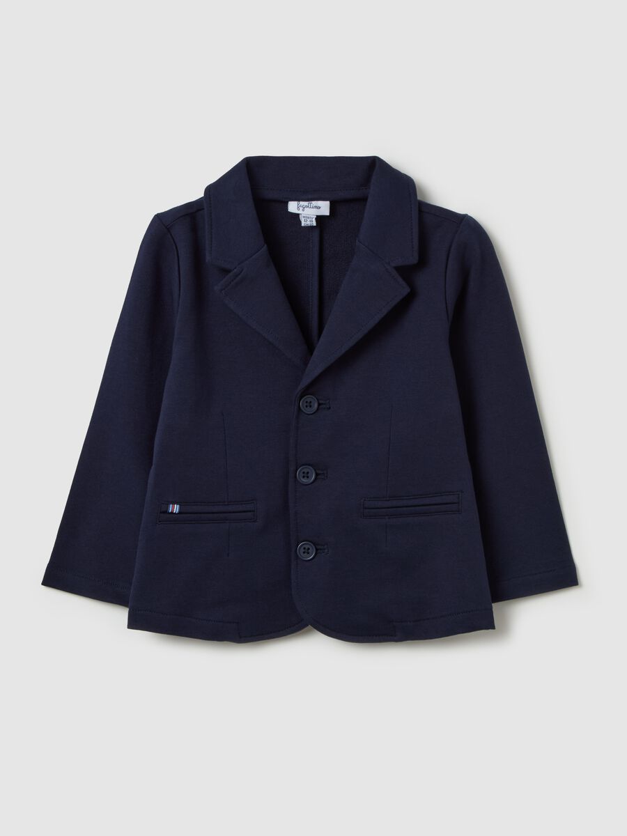 Single-breasted blazer in French Terry_0