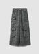 Grey pure cotton cargo trousers with animal print_0