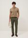 Green linen and cotton blend regular-fit chino trousers_0