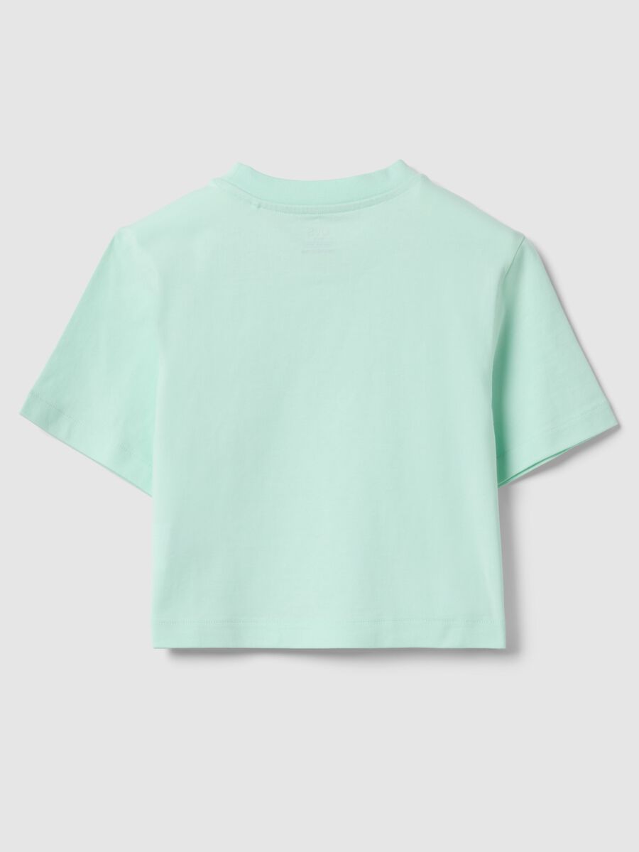 T-shirt in puro cotone verde da ragazza boxy fit_1