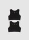 Set of girls' sporty tops in black stretch cotton_0