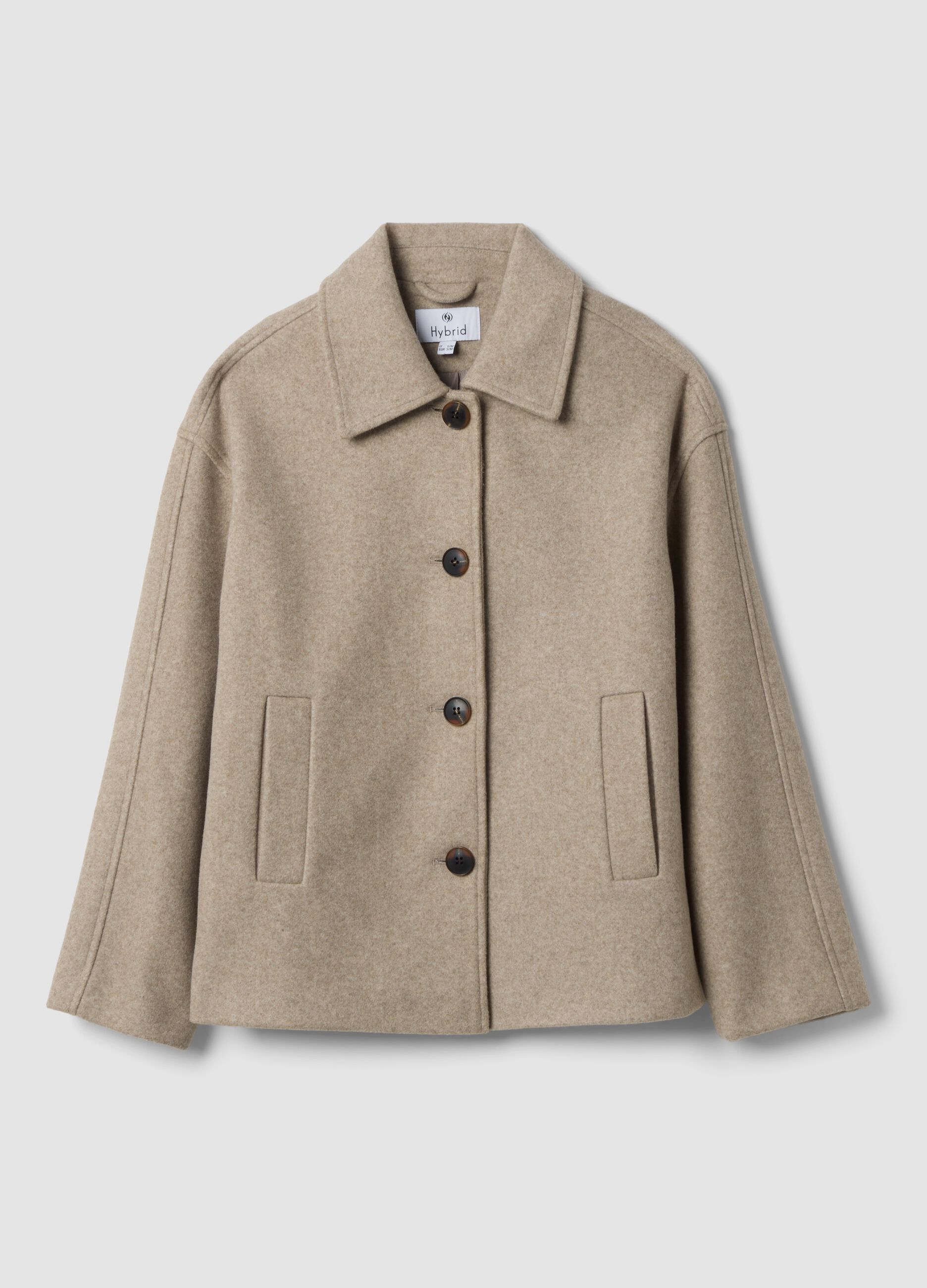 Giacca beige regular fit con colletto e bottoni
