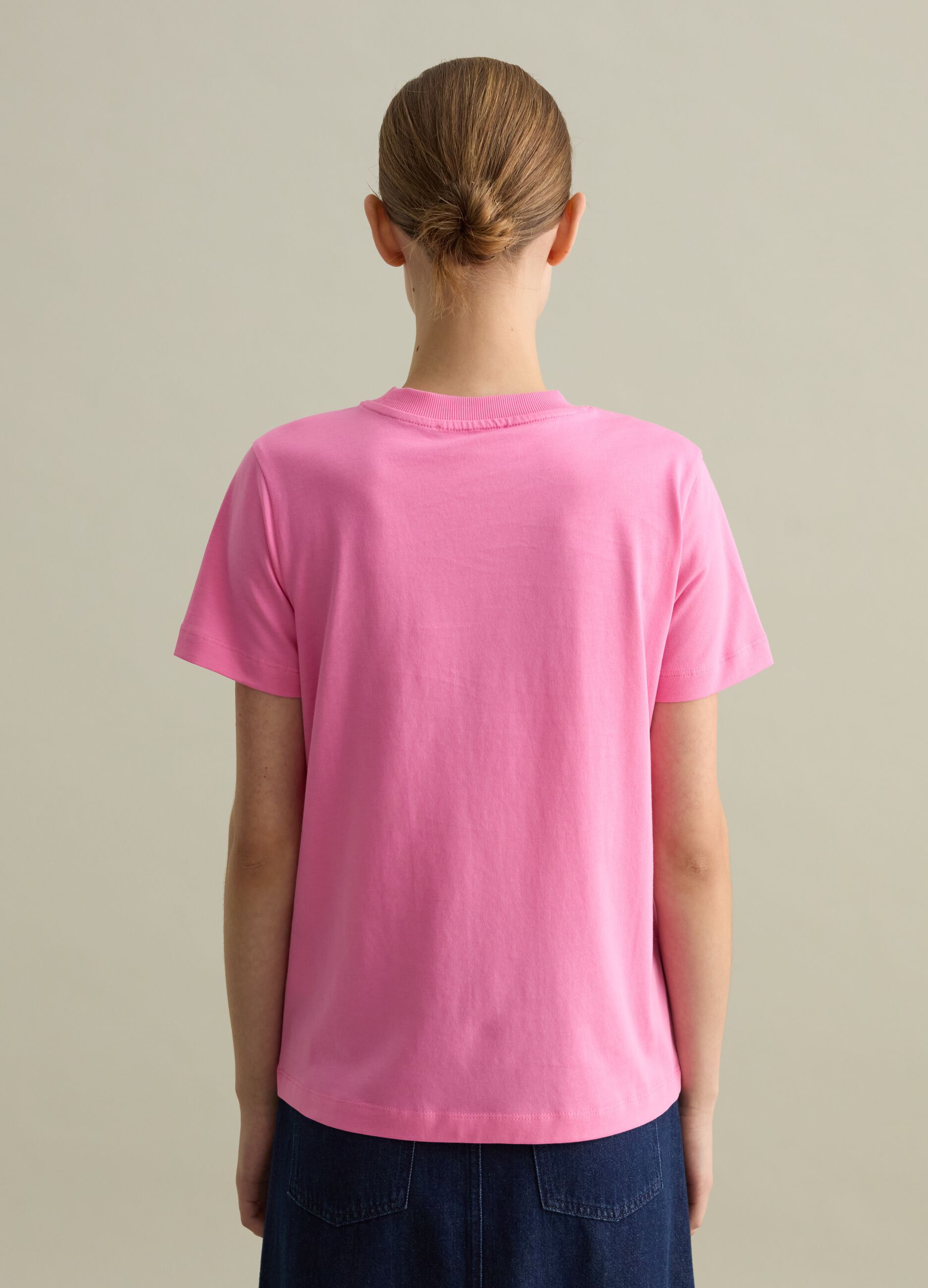 Cotton T-shirt with round neck