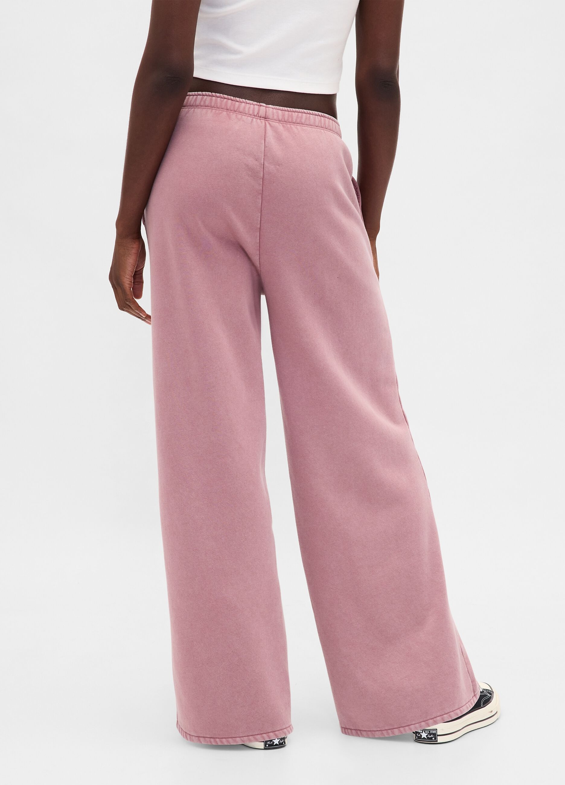 Women's Pink Trousers in Cotton and Polyester Blend