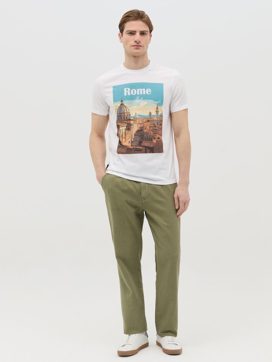 Cotton T-shirt with "Rome Italy" print_1