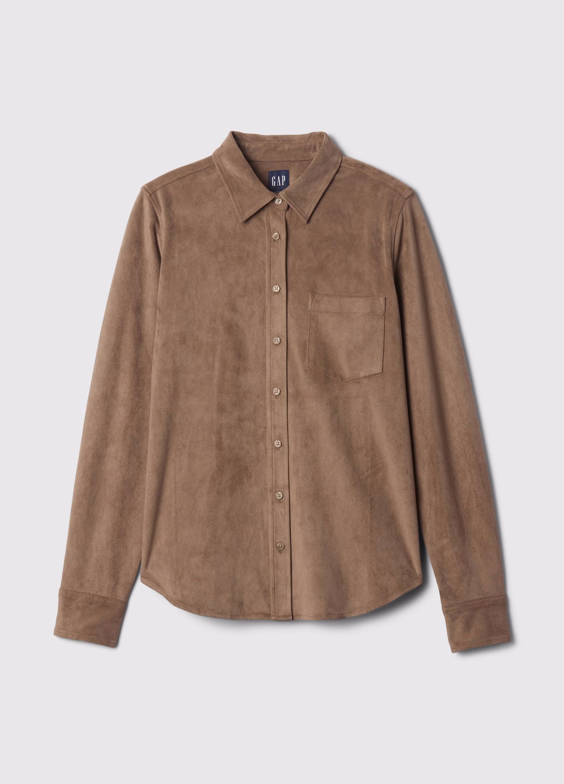 Suede shirt with pocket