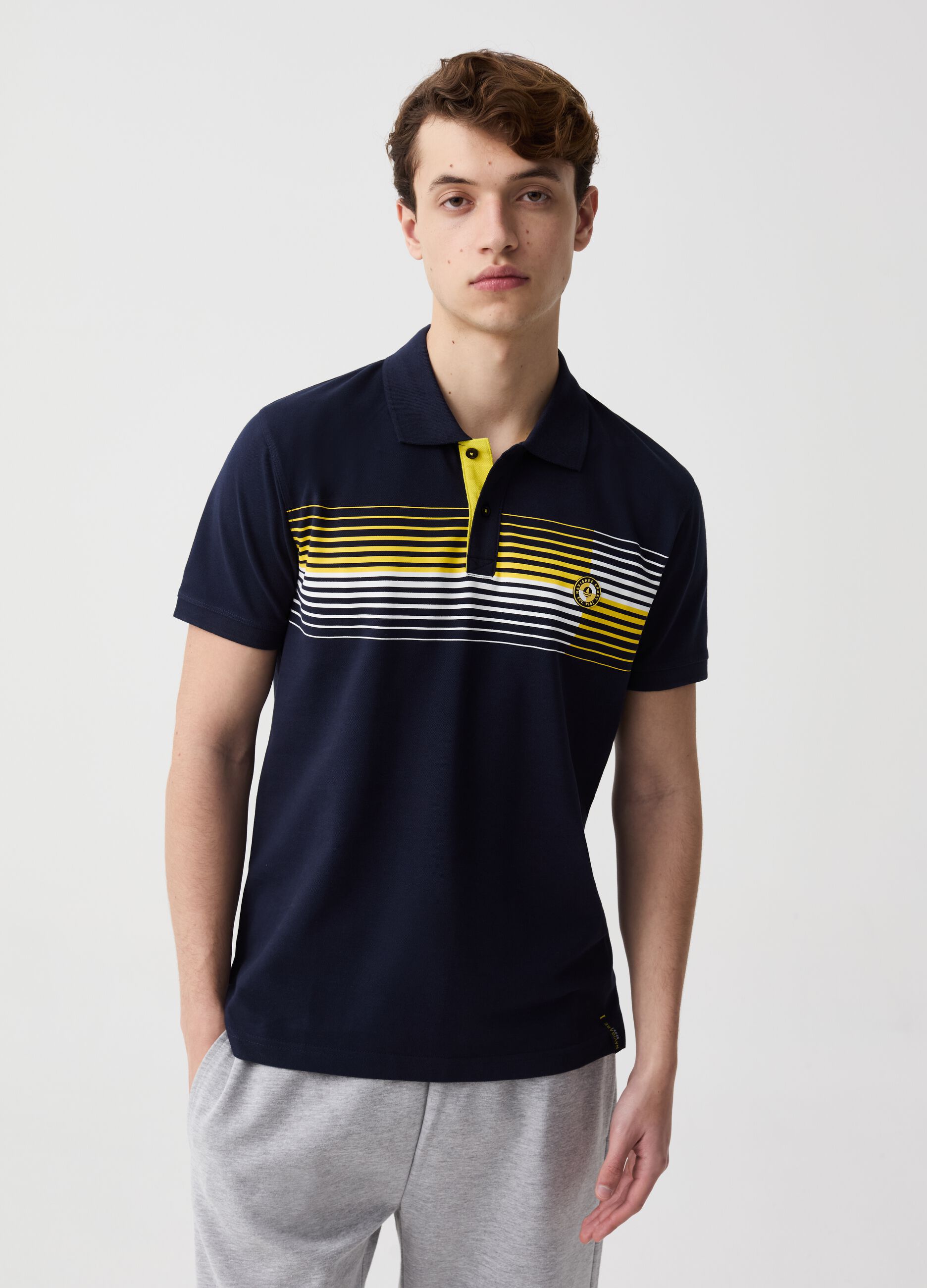 Navigare Sport polo shirt with striped print