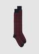 Navy blue long stretch-cotton socks_0