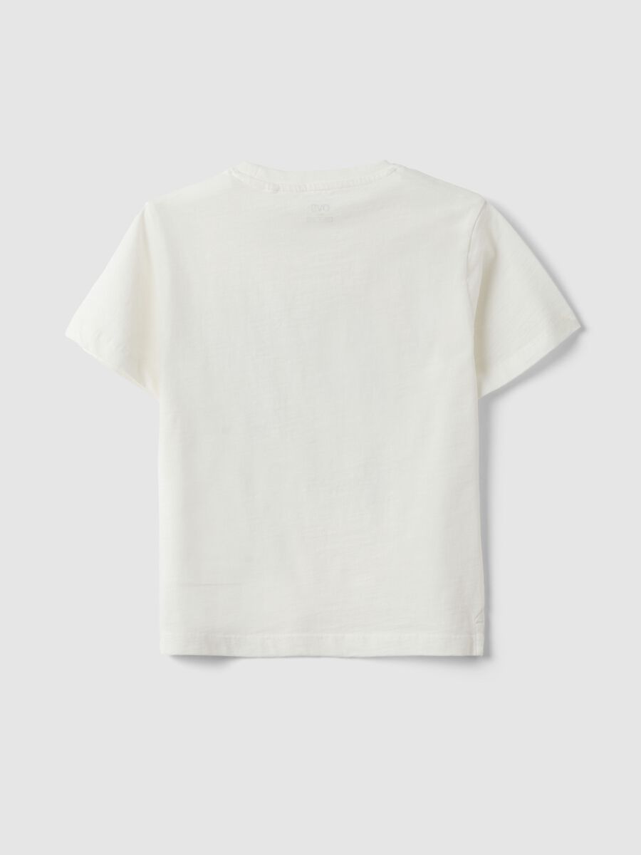 Kids' White Pure Cotton Regular Fit T-shirt with Print_1