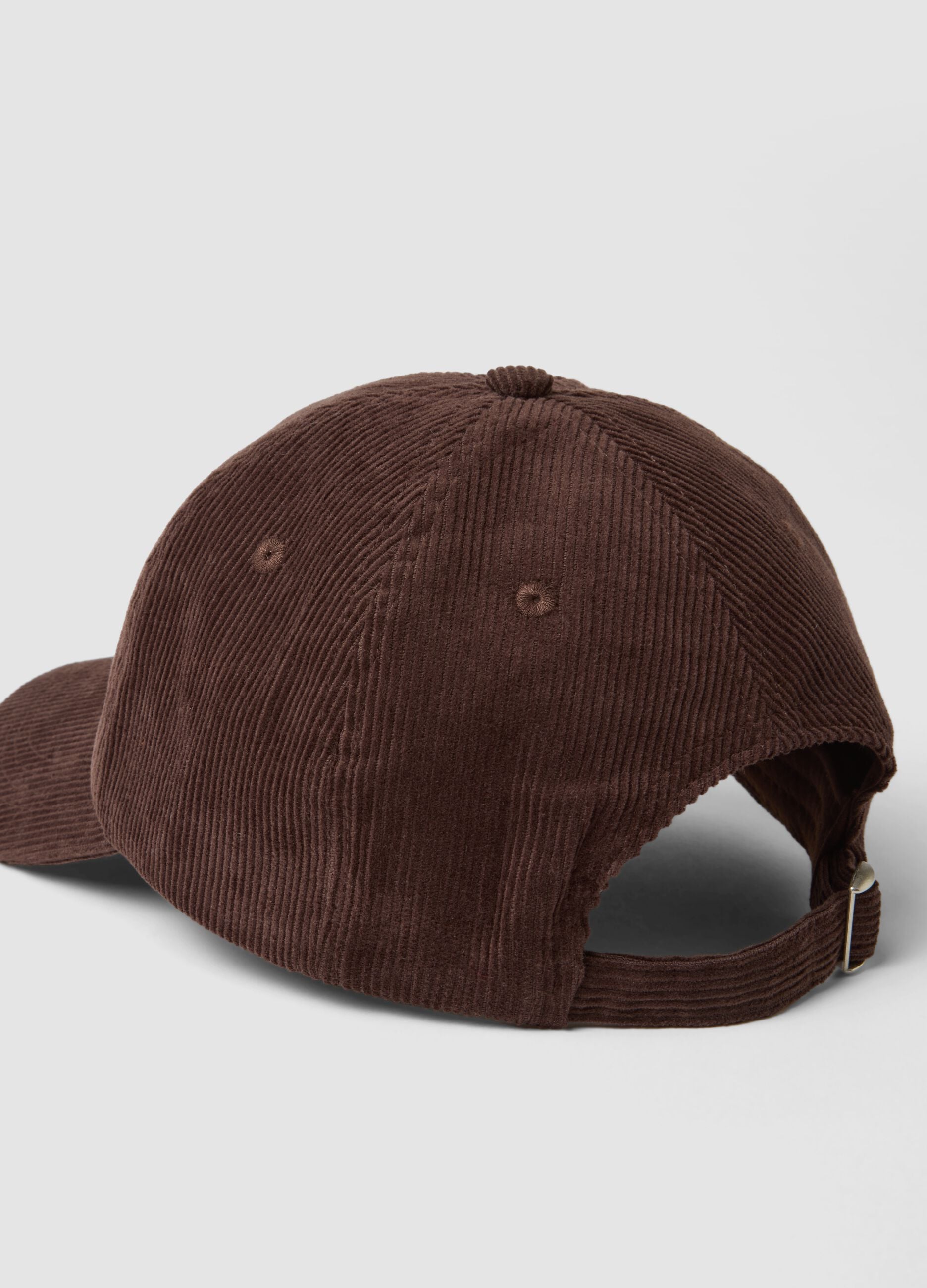 Brown pure cotton ribbed cap