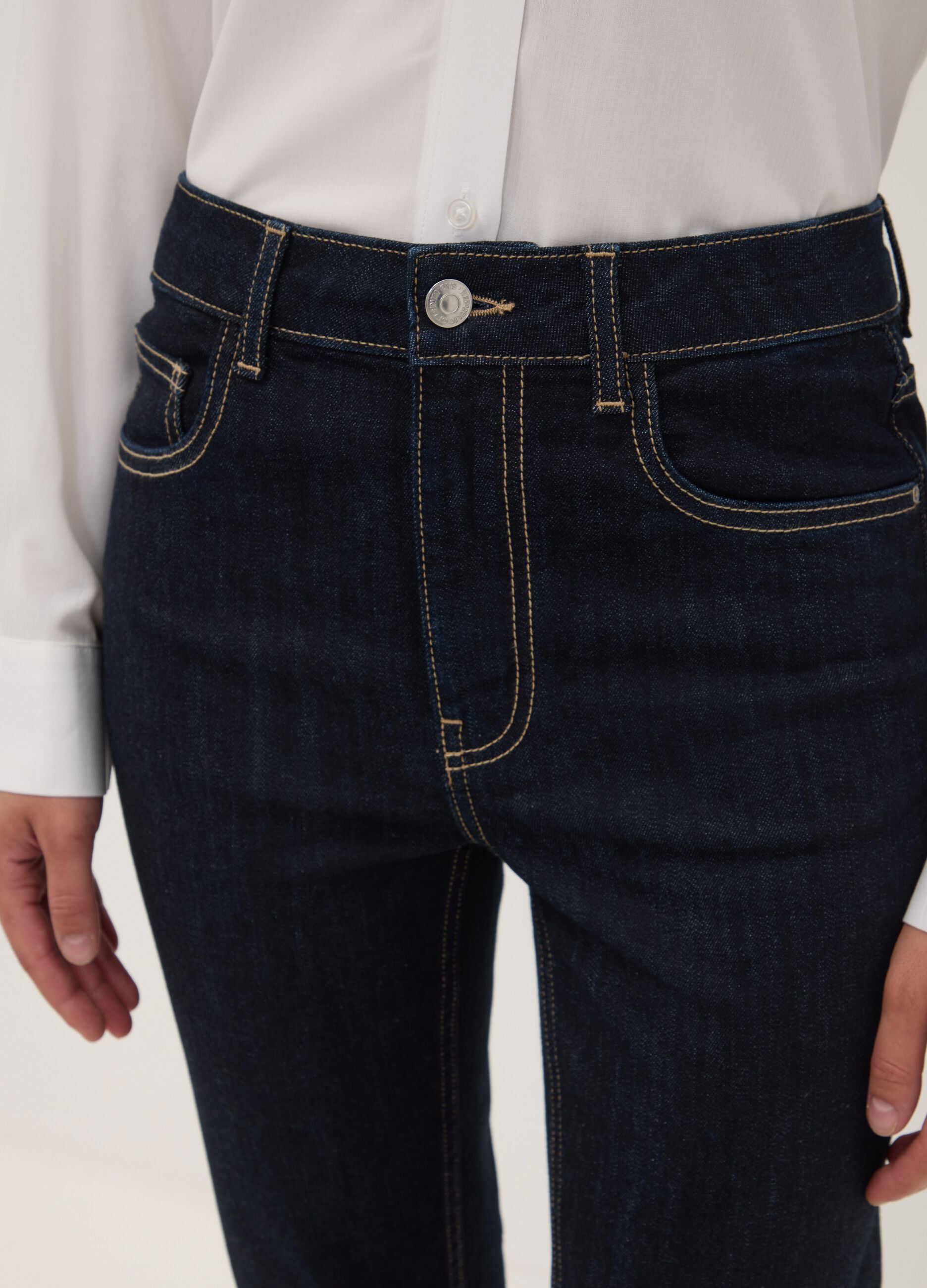 Blue slim-fit stretch cotton jeans