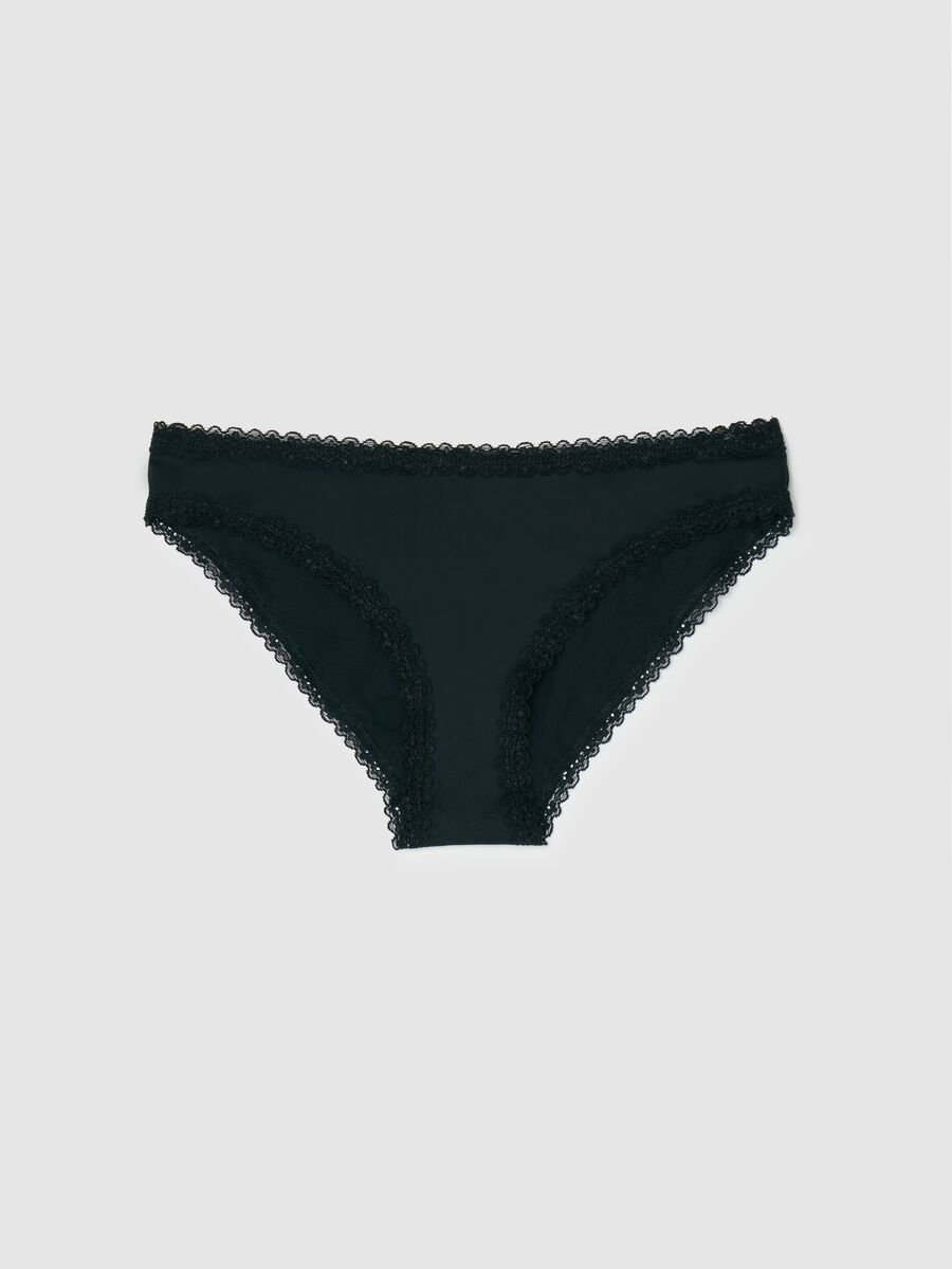 Microfibre briefs with lace_0