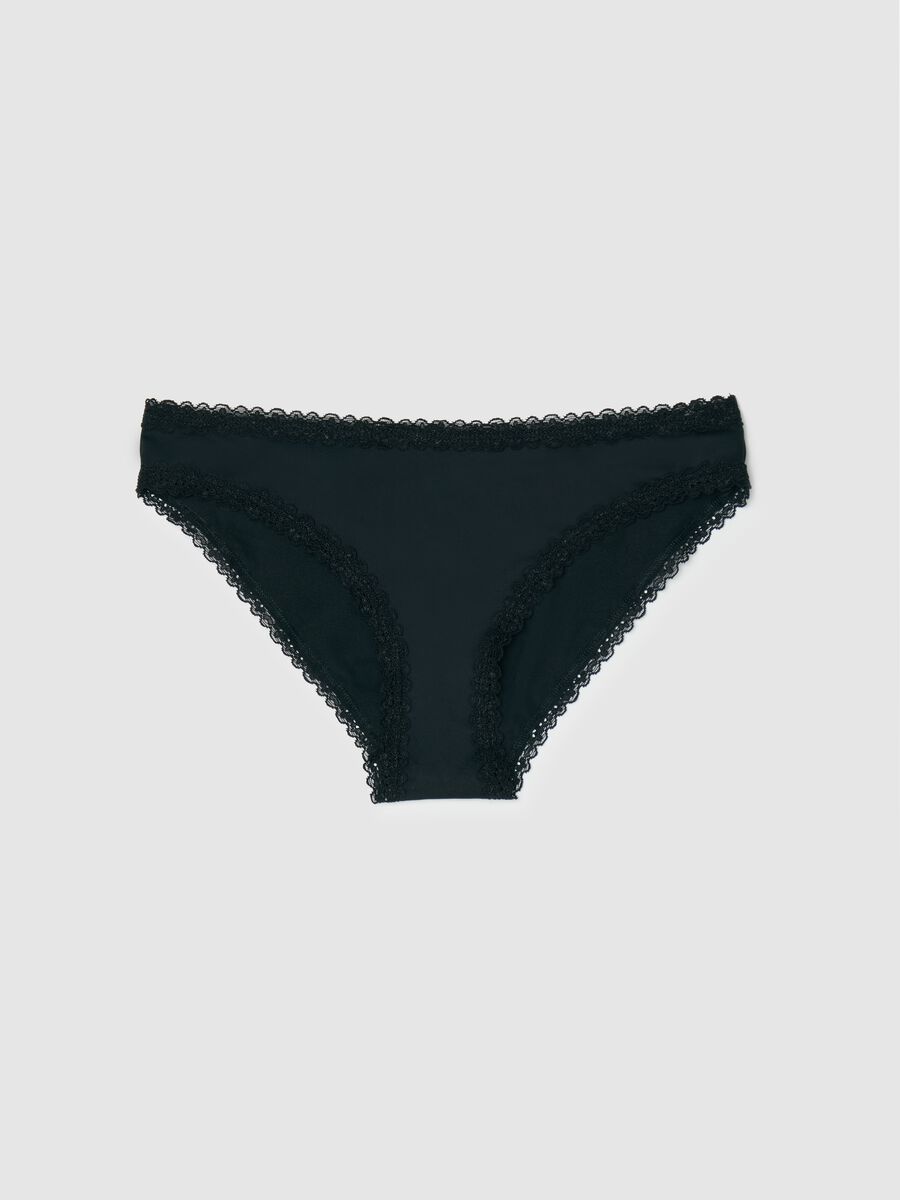 Microfibre briefs with lace_0