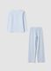 White and blue organic stretch cotton crew-neck pyjamas_1