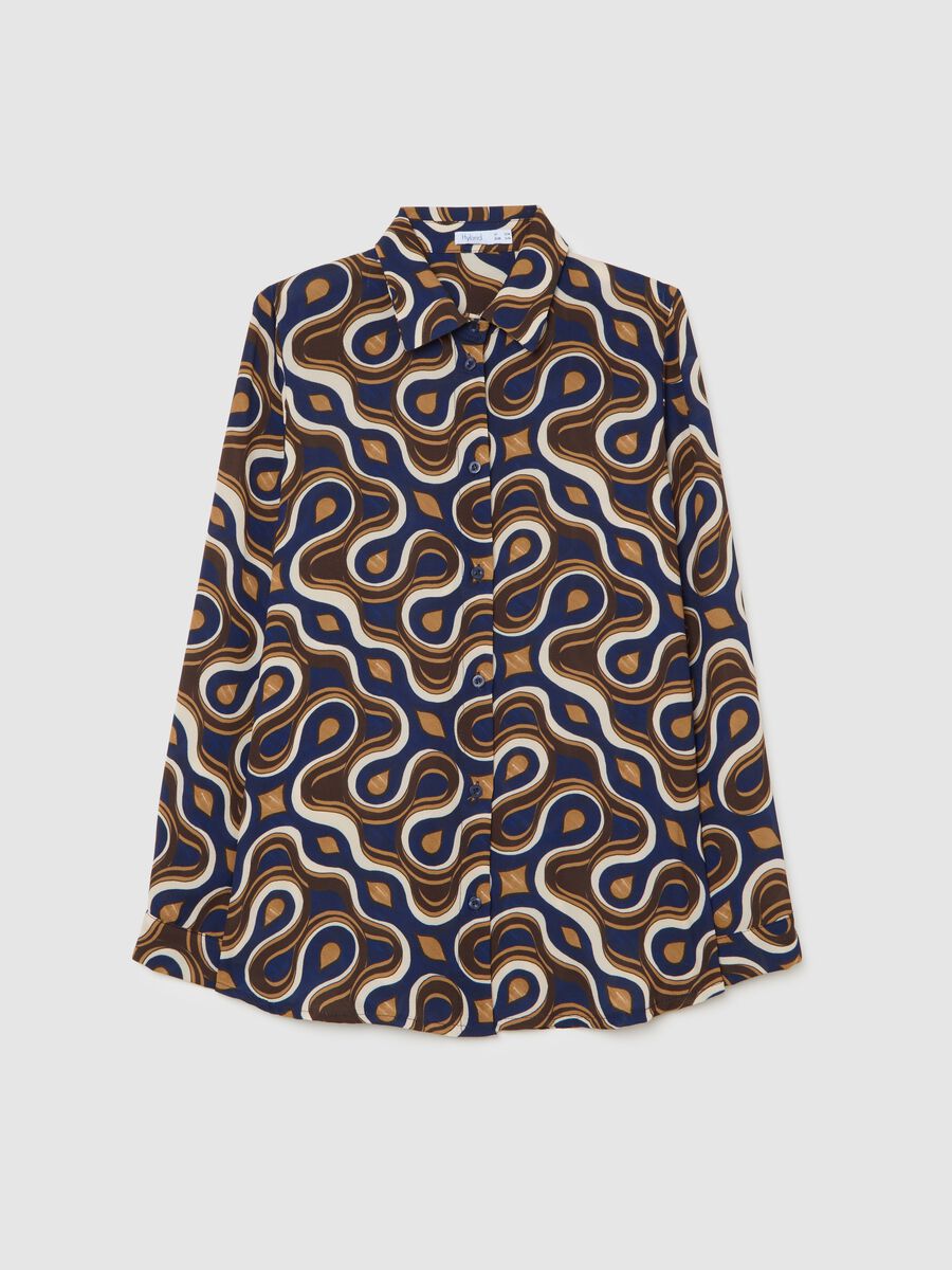 Blusa con fantasia multicolor regular fit_4