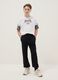 Black cotton and viscose mix regular fit jogger trousers for boys_0