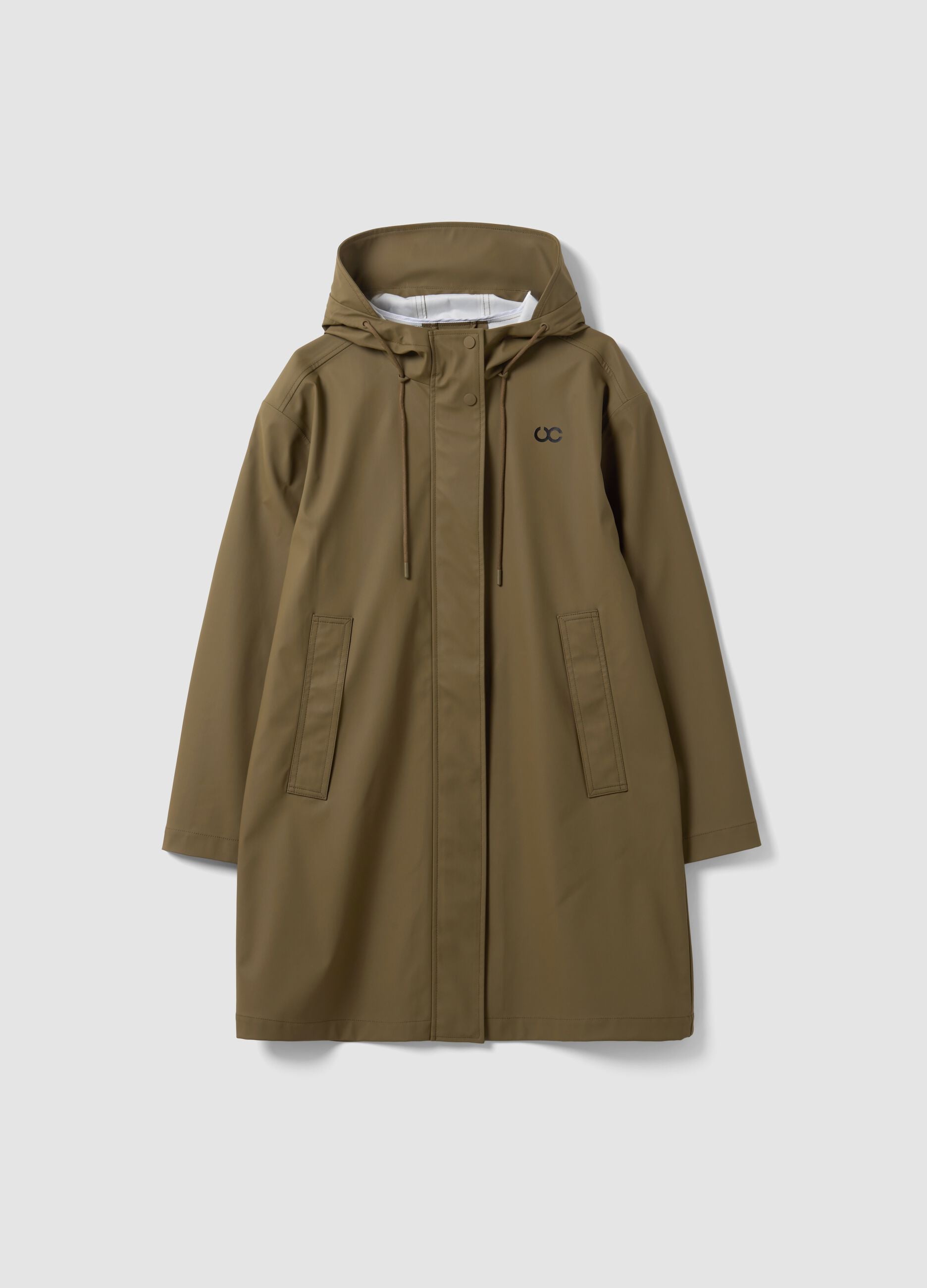 Long Green Hooded Zip Jacket