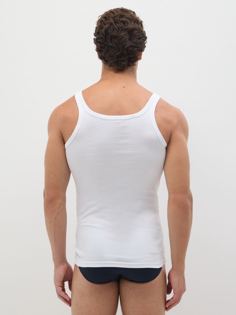 Men's White Pure Cotton Vest_2