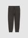 Grey fleece trousers with regular fit and elastic waist_4