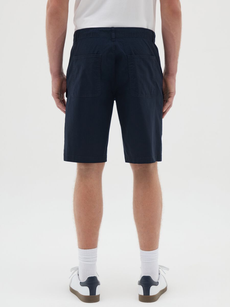 Men's blue cotton Bermuda shorts regular fit_3