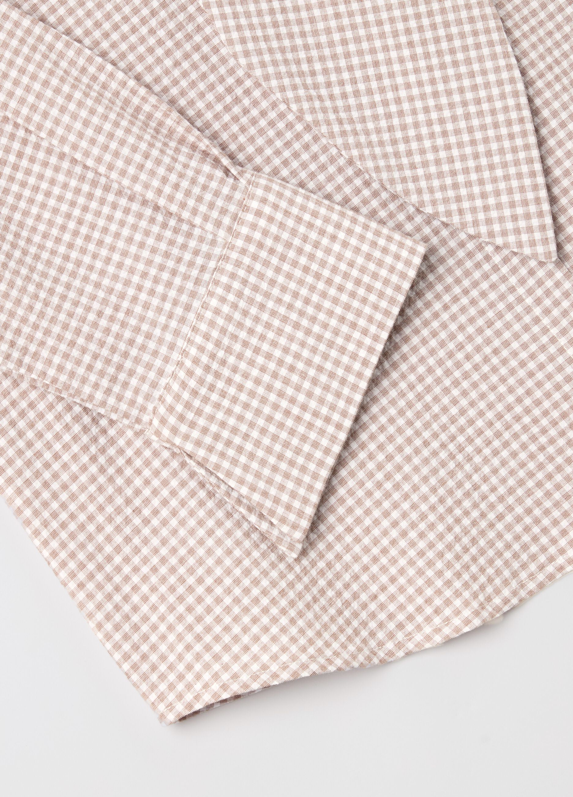 Check blouse with foulard