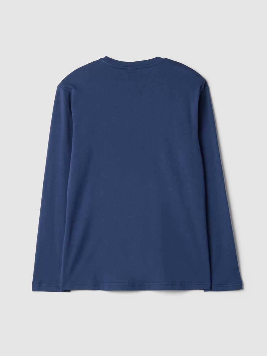 Blue organic cotton crew-neck Peanuts print pyjama top_2