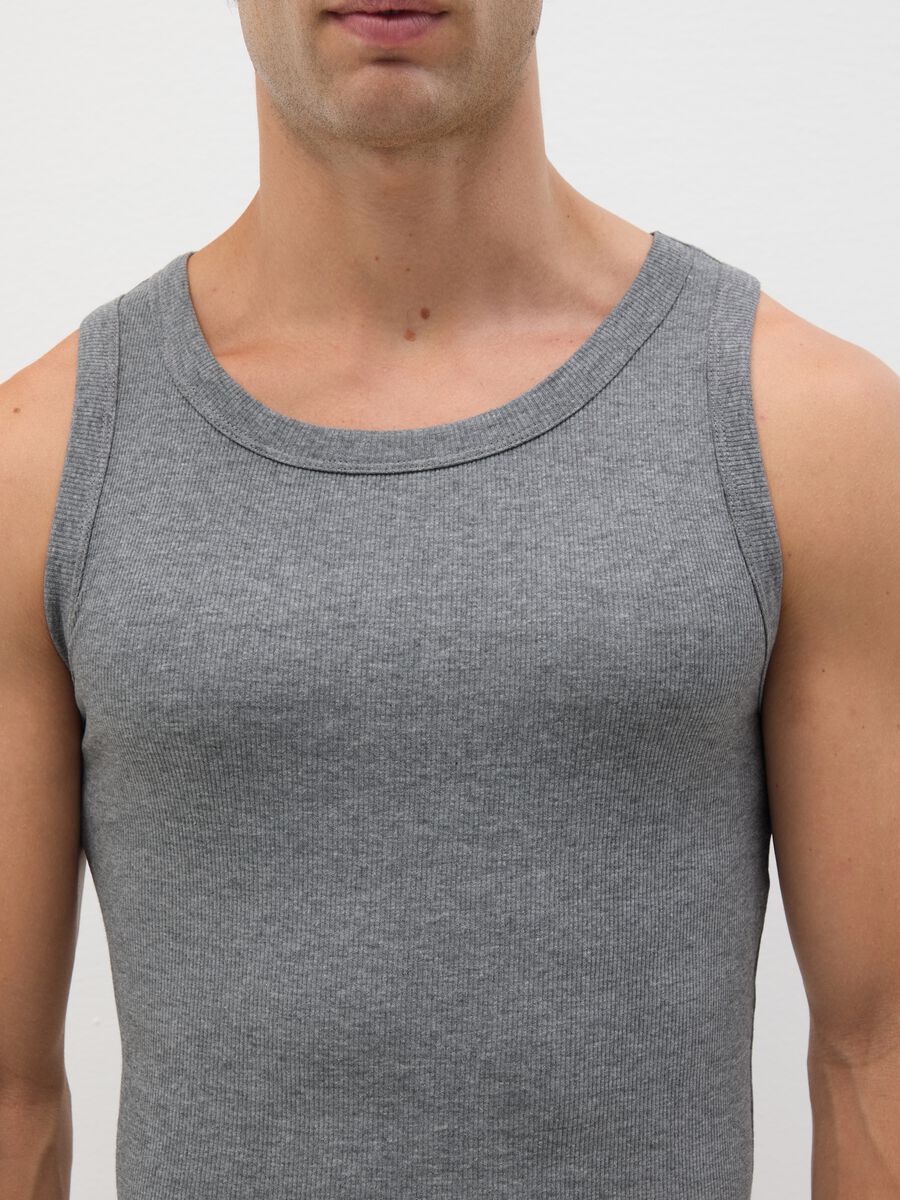 Men's Grey Pure Cotton Vest_1