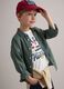 Green pure linen kids&rsquo; shirt with an oversized fit_0