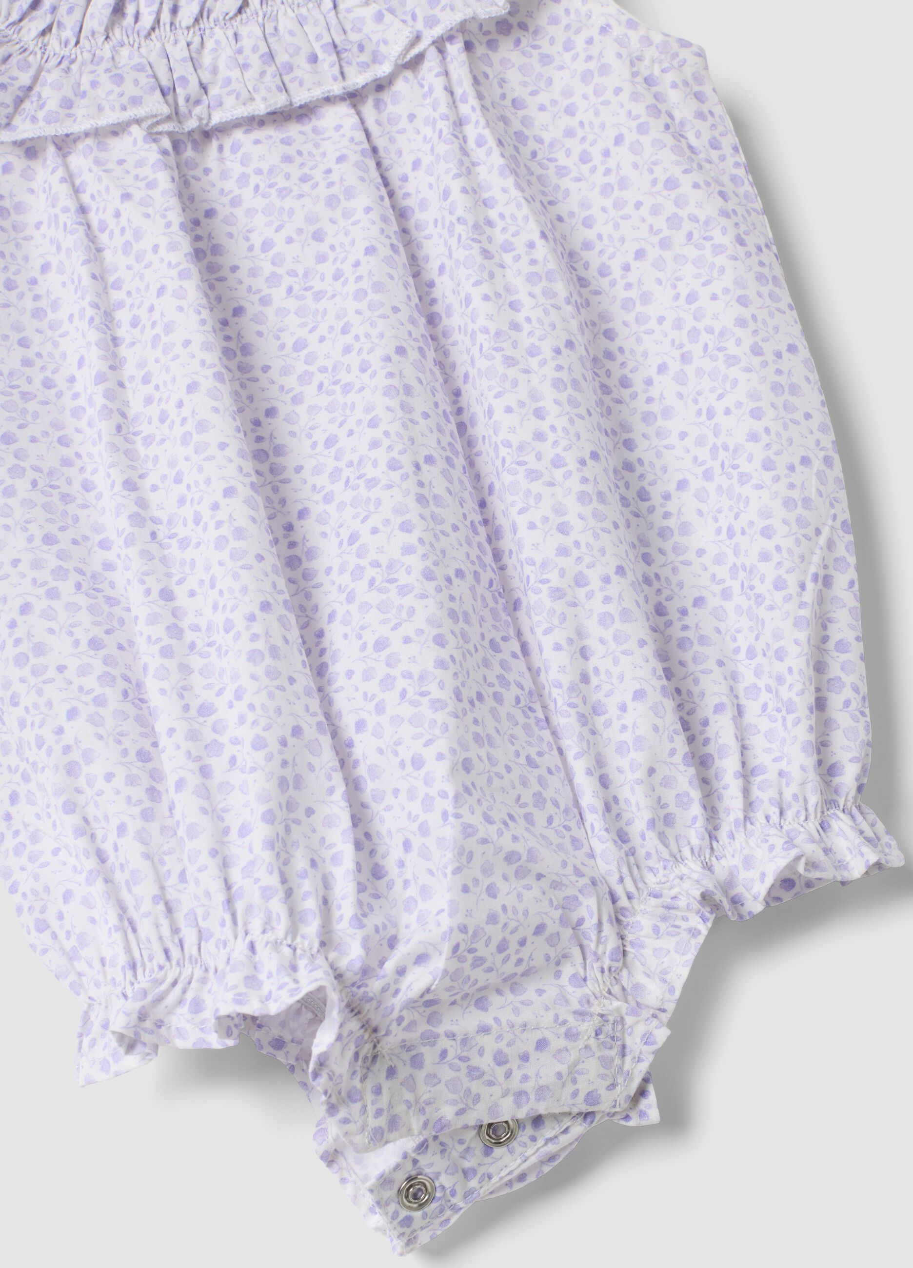 Purple pure cotton baby romper with classic collar