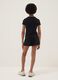 Girls&rsquo; black pure organic cotton shorts with elasticated waistband_1